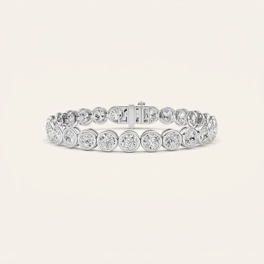 15CT Round Cut Lab Grown Diamond Tennis Bracelet