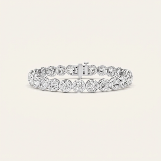 15CT Round Cut Lab Grown Diamond Tennis Bracelet