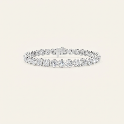 10CT Round Cut Lab Grown Diamond Bezel Set Tennis Bracelet