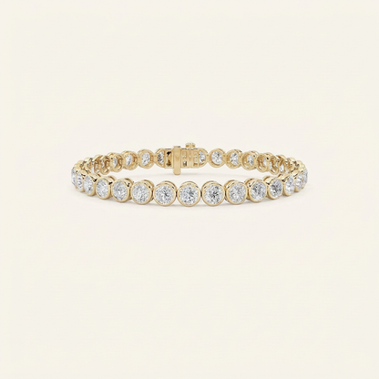 10CT Round Cut Lab Grown Diamond Bezel Set Tennis Bracelet