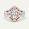 2 CT Oval Cut Lab Grown Diamond Halo Ring
