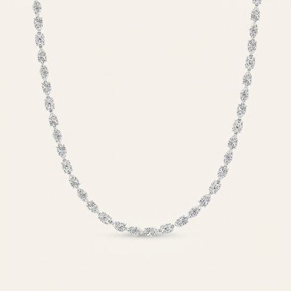 25CT Oval Cut Lab Grown Diamond Tennis Necklace