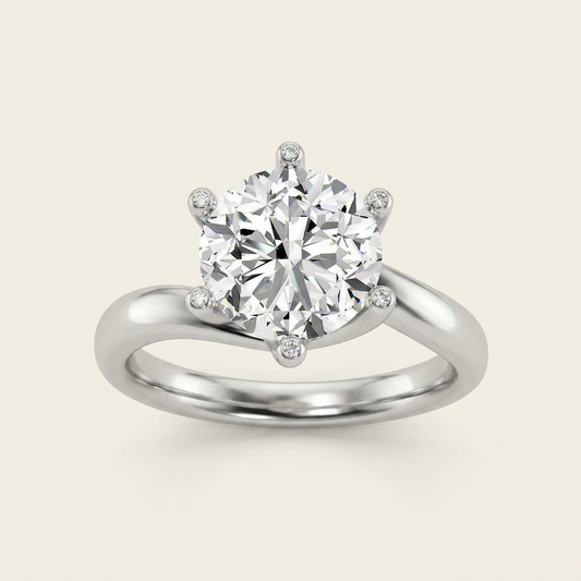 1CT Round Cut Lab Grown Diamond Solitaire Ring
