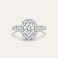 2 CT Oval Lab Grown Diamond Halo Ring