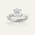 1CT Oval Cut Lab Grown Diamond Solitaire Engagement Ring