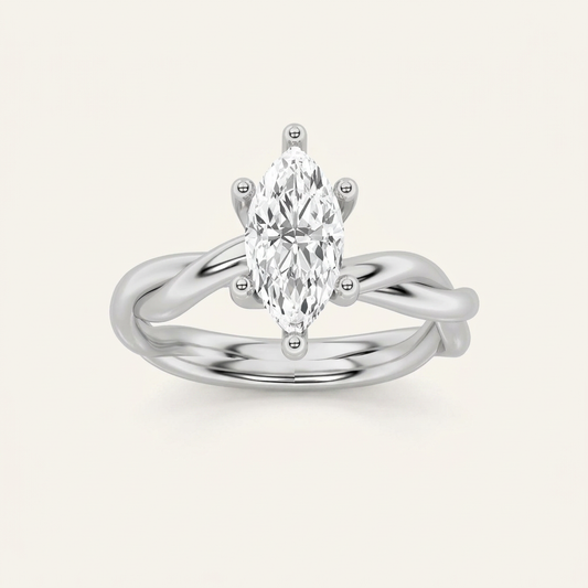 1.5CT Marquise Cut Lab Grown Diamond Solitaire Engagement Ring