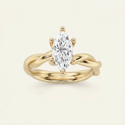 1.5CT Marquise Cut Lab Grown Diamond Solitaire Engagement Ring