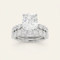 4.00CT Cushion Cut Lab Grown Diamond Bridal Set