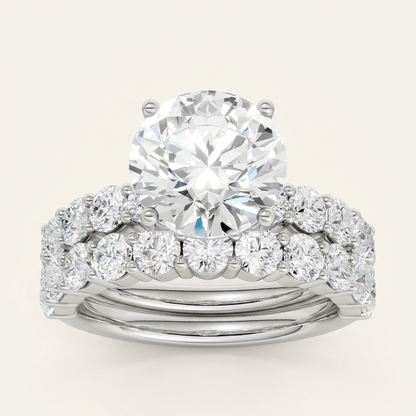 6.00CT Round Cut Lab Grown Diamond Bridal Set