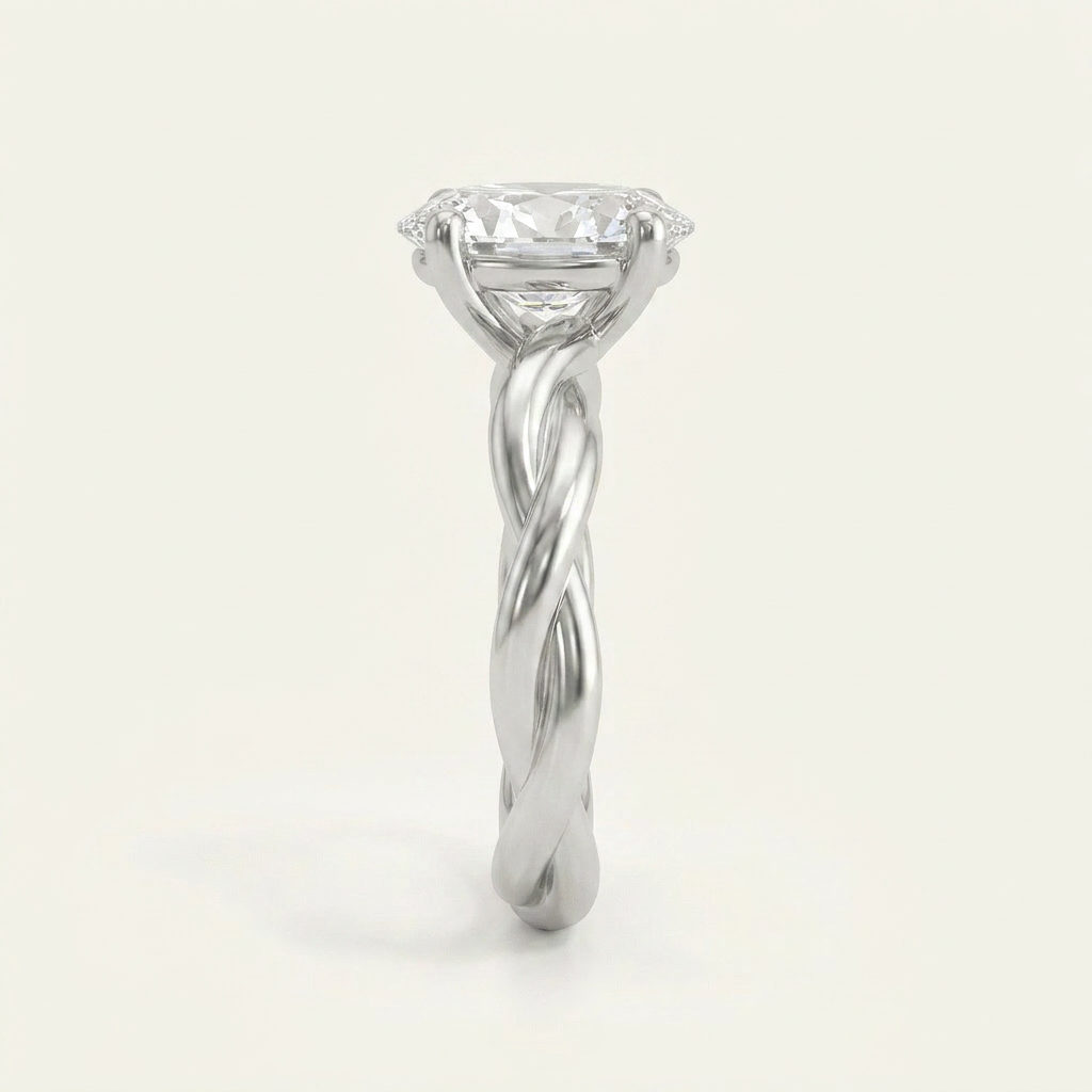 1CT Oval Cut Lab Grown Diamond Solitaire Engagement Ring