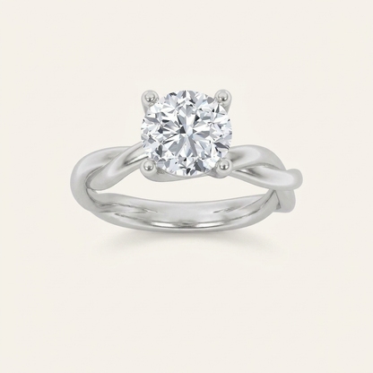 2CT Round Cut Lab Grown Diamond Solitaire Ring