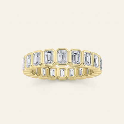 3.25CT Emerald Cut Lab Grown Diamond Eternity Ring