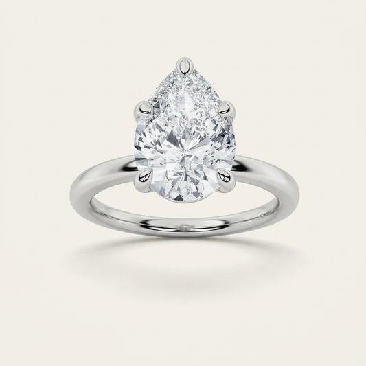 5CT Pear Cut Lab Grown Diamond Solitaire Ring