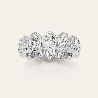 3.5CT Oval Cut Lab Grown Diamond Eternity Ring
