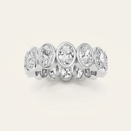 3.5CT Oval Cut Lab Grown Diamond Eternity Ring