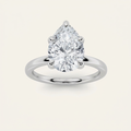 3CT Pear Cut Lab Grown Diamond Solitaire Ring