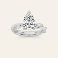 2CT Pear Cut Lab Grown Diamond Solitaire Engagement Ring