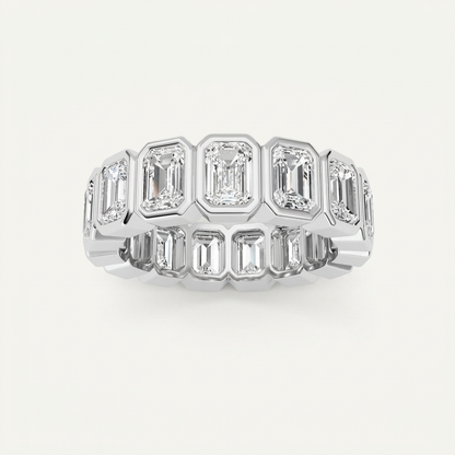 3.7CT Emerald Cut Lab Grown Diamond Eternity Ring