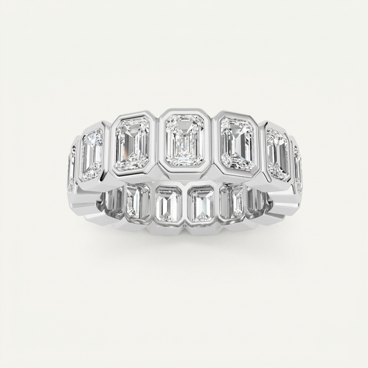 3.7CT Emerald Cut Lab Grown Diamond Eternity Ring