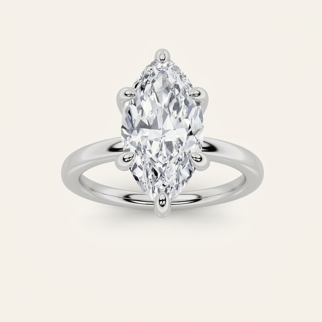 1CT Marquise Cut Lab Grown Diamond Solitaire Ring