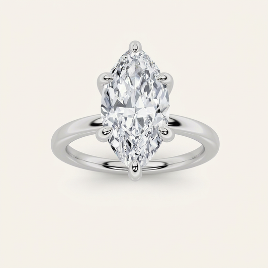 1CT Marquise Cut Lab Grown Diamond Solitaire Ring