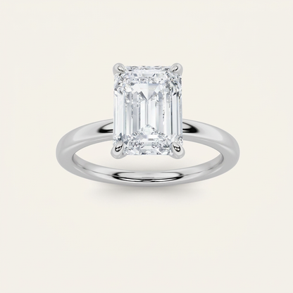 1.5CT Emerald Cut Lab Grown Diamond Solitaire Ring