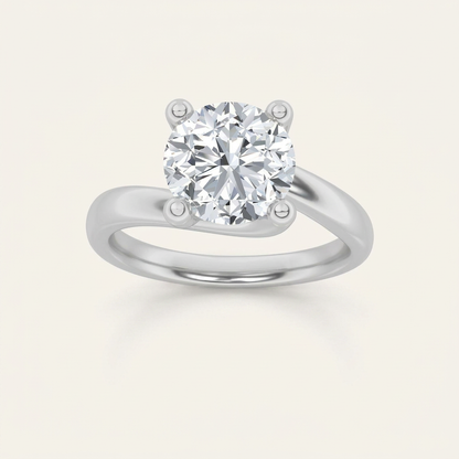 3CT Round Cut Lab Grown Diamond Solitaire Ring