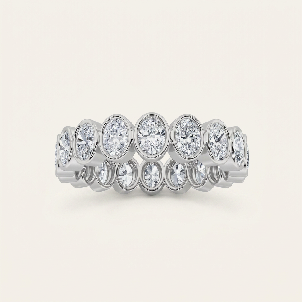 3.75CT Oval Cut Lab Grown Diamond Eternity Ring