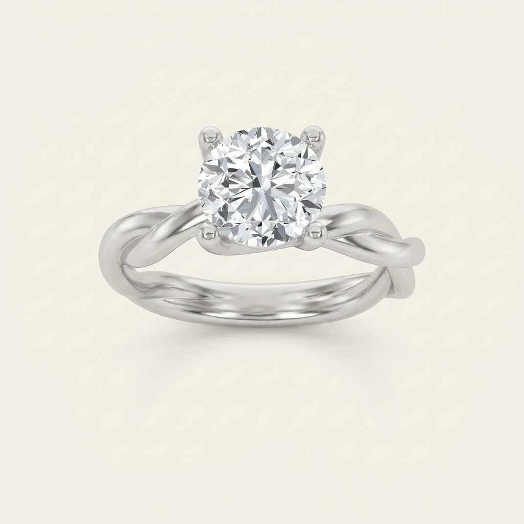 1.5CT Round Cut Lab Grown Diamond Solitaire Ring