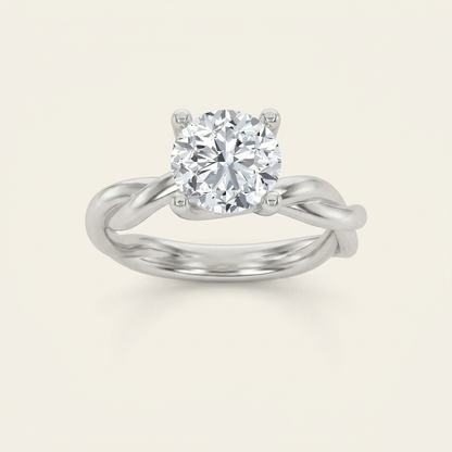 1.5CT Round Cut Lab Grown Diamond Solitaire Ring