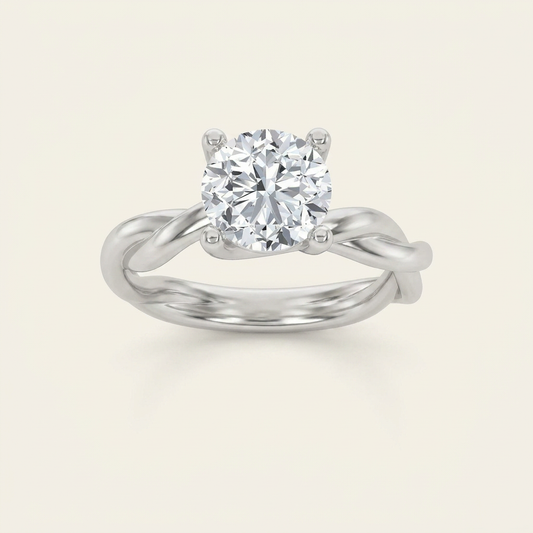 1.5CT Round Cut Lab Grown Diamond Solitaire Ring