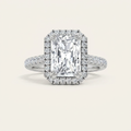 3CT Radiant Cut Lab Grown Diamond Halo Engagement Ring