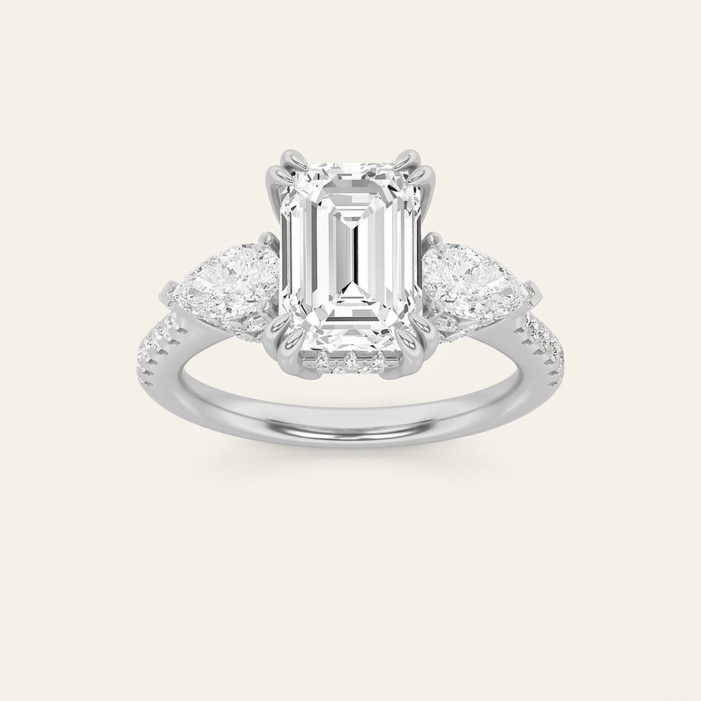 3CT Emerald Cut Diamond Ring
