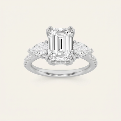 3CT Emerald Cut Diamond Ring