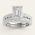 6.00CT Emerald Cut Lab Grown Diamond Bridal Set