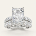 6.00CT Radiant Cut Lab Grown Diamond Bridal Set