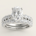 6.00CT Oval Cut Lab Grown Diamond Bridal Set