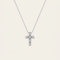3 Ct Emerald Cut Lab Grown Diamond Cross Pendant