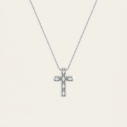 3 Ct Emerald Cut Lab Grown Diamond Cross Pendant