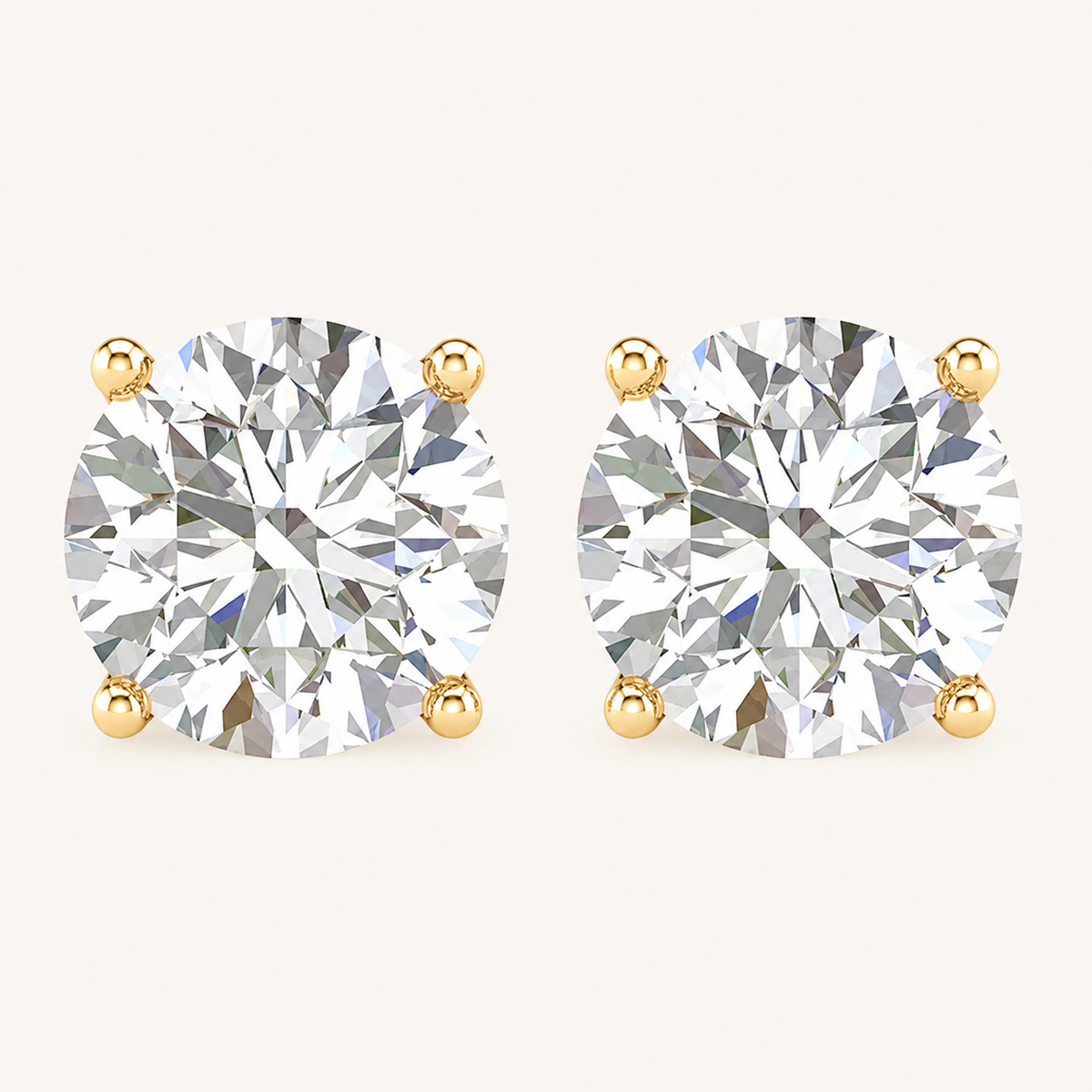 2CT Round Cut Certified Lab Grown Diamond Earrings