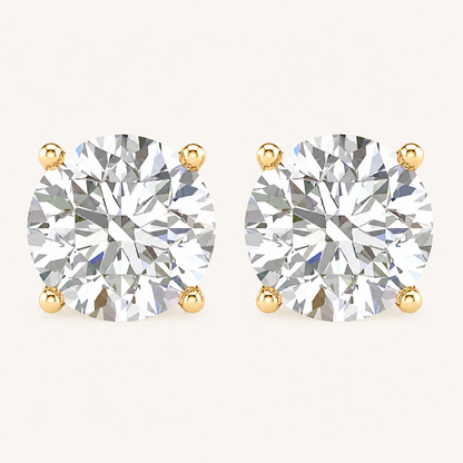 2CT Round Cut Certified Lab Grown Diamond Earrings