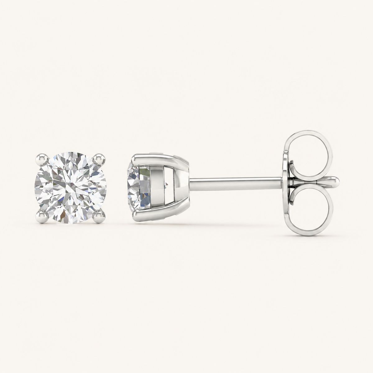 2CT Round Cut Certified Lab Grown Diamond Earrings