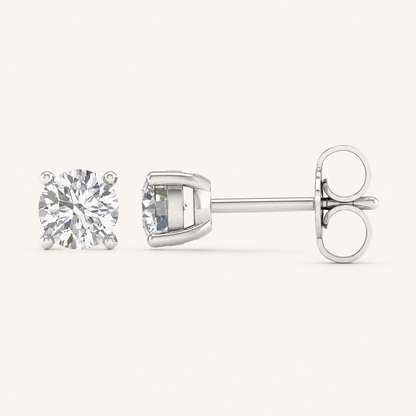 2CT Round Cut Certified Lab Grown Diamond Earrings