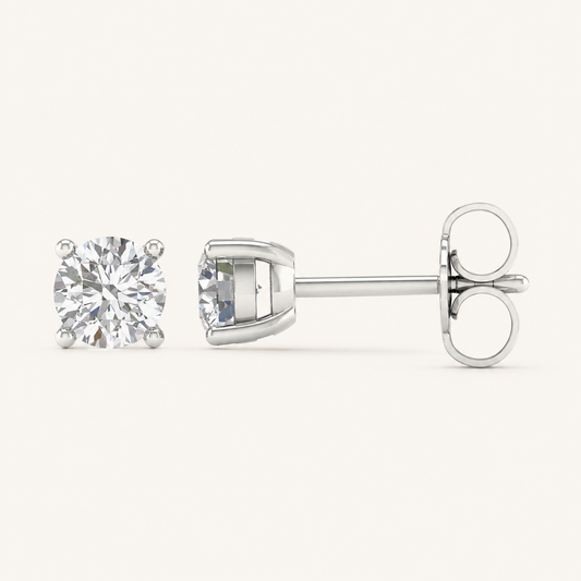 2CT Round Cut Certified Lab Grown Diamond Earrings
