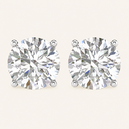 2CT Round Cut Certified Lab Grown Diamond Earrings