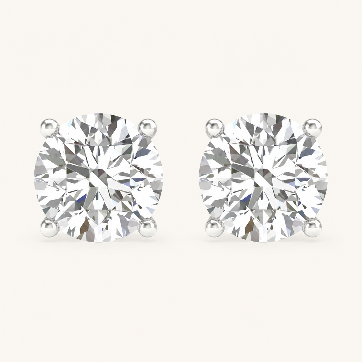 0.75CT Round Cut Lab Grown Diamond Earrings
