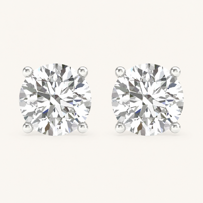 0.75CT Round Cut Lab Grown Diamond Earrings