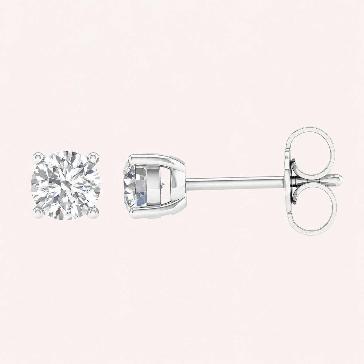 0.75CT Round Cut Lab Grown Diamond Earrings