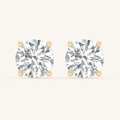 1.00CT Round Cut Lab Grown Diamond Earrings