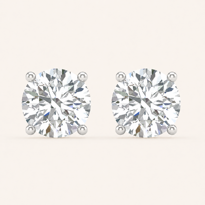 1.00CT Round Cut Lab Grown Diamond Earrings